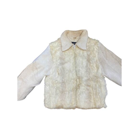 Learsi Vintage Dyed Tan Rabbit Fur/Knitted Jacket - Picture 2 of 5